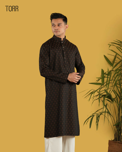 Men's Panjabi | Maroon Aop