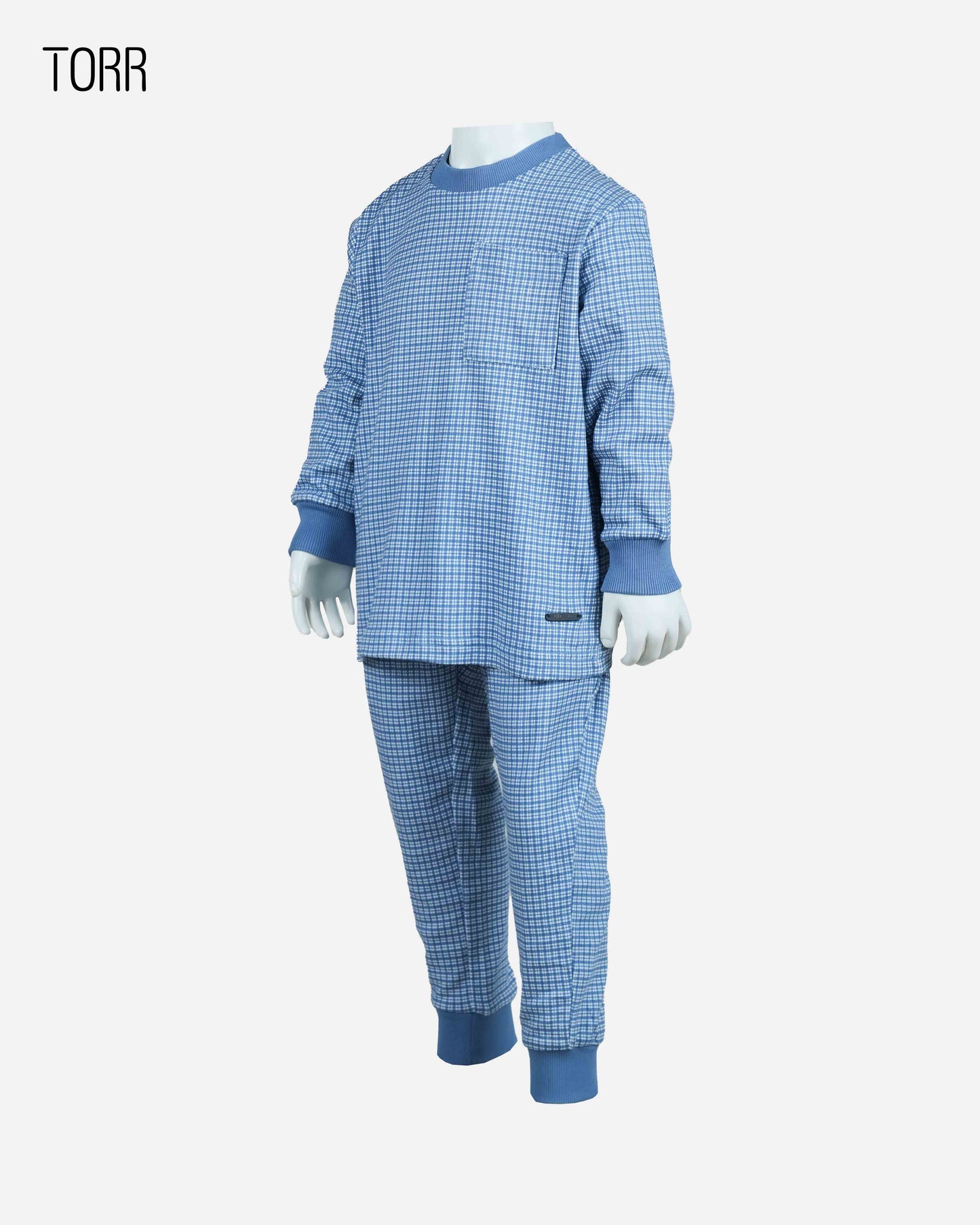 Boy's Top & Bottom Set | Blue Check