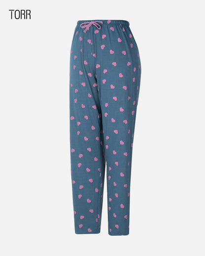 Women's Trouser |  Navy Love Aop
