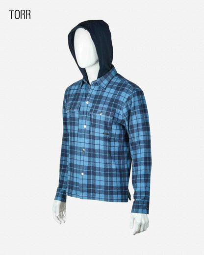 Men’s Hooded Shacket | Navy Check
