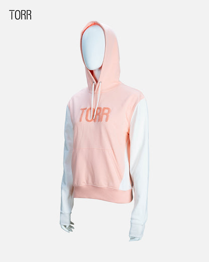 Women's Hoodie | Peach & White
