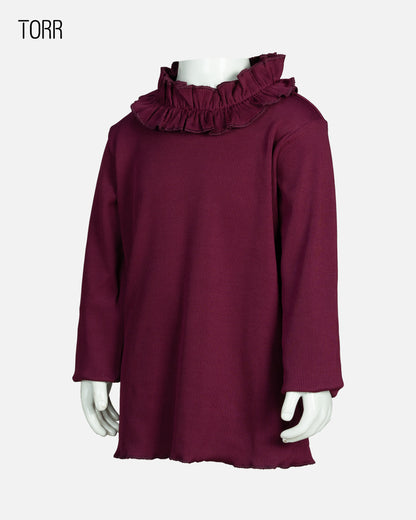 Girl's Turtle Neck | Dark Maroon