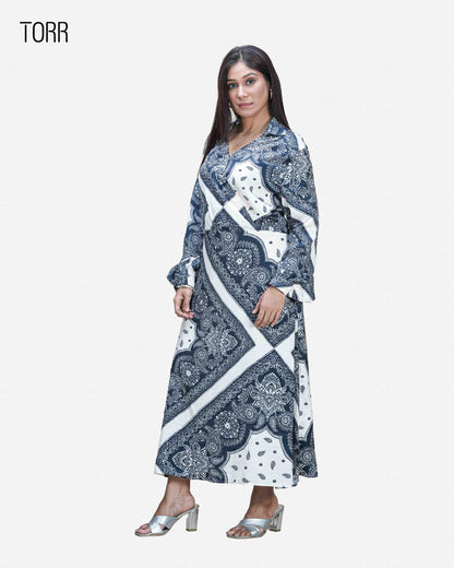 Women's Long Top | Blue Aop
