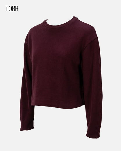 Womens Crop Sweatshirt | Wine