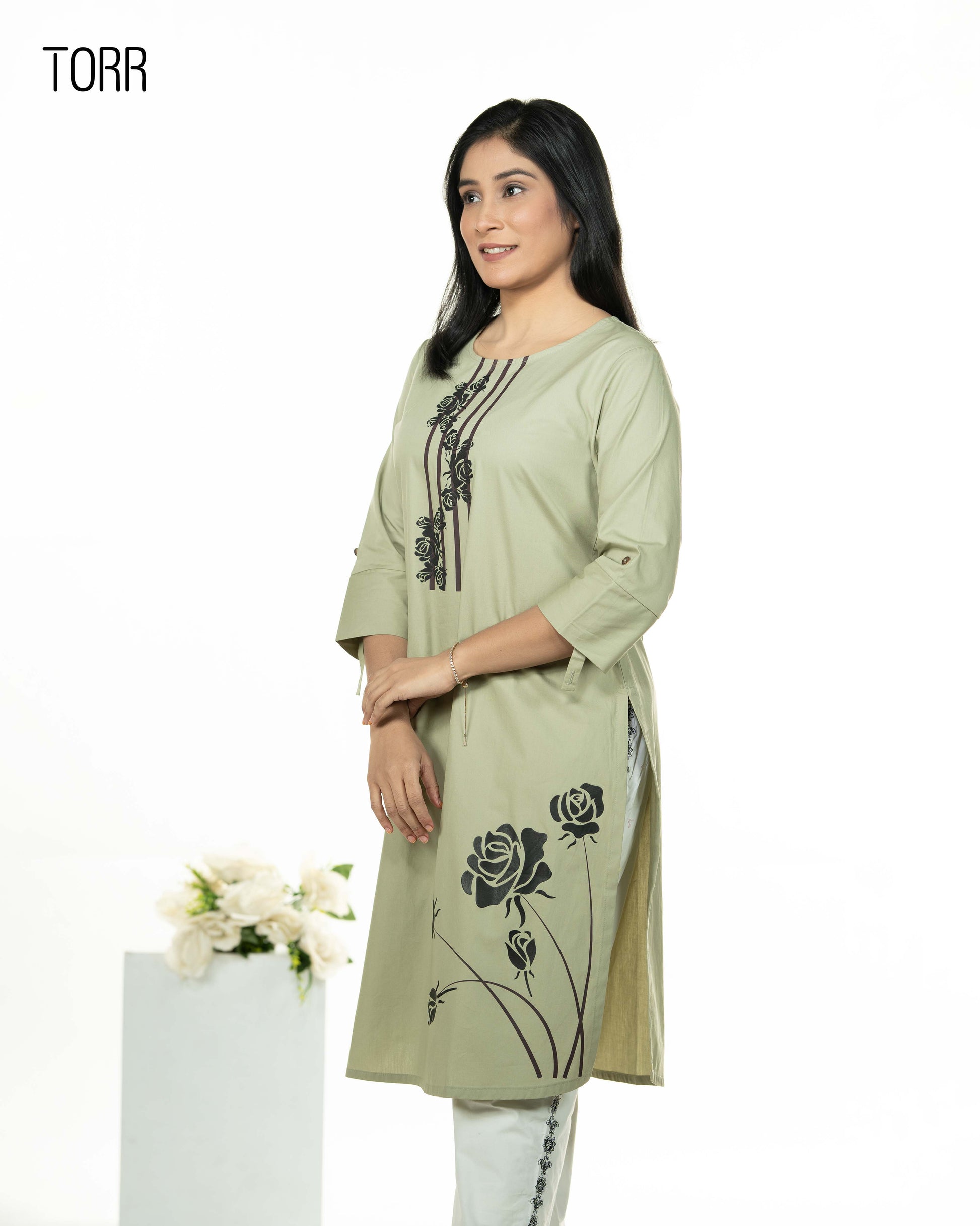 Ethnic Wear (01 Piece Kurti) | OLIVE GREEN
