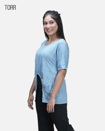 Womens Kimono T-Shirt  | Blue Aop