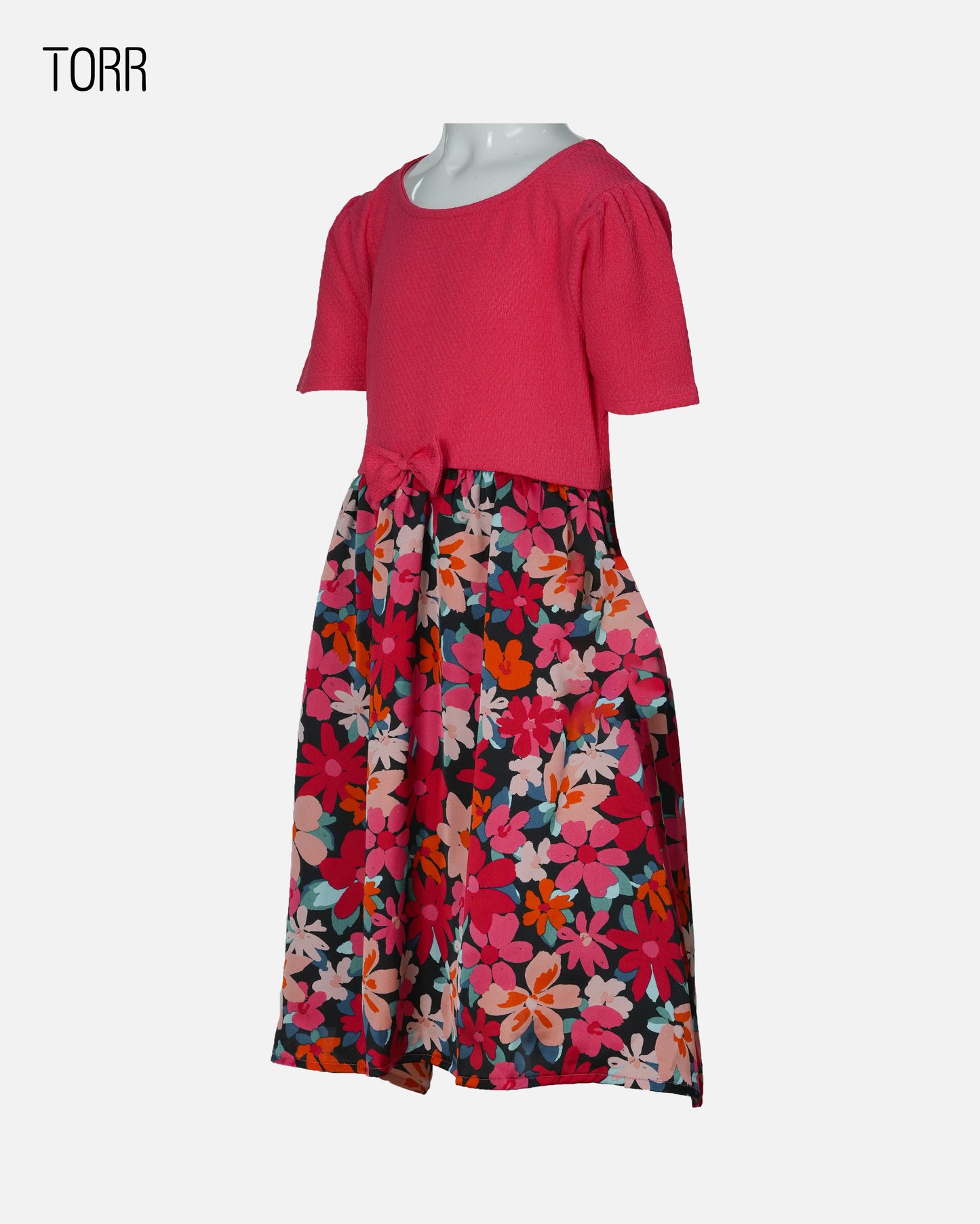 Girl's Frock | Red Black AOP