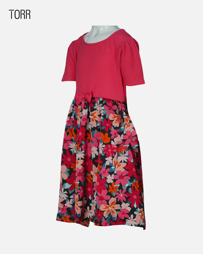 Girl's Frock | Red Black AOP