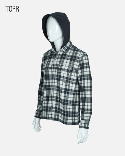 Men’s Hooded Shacket | Black check