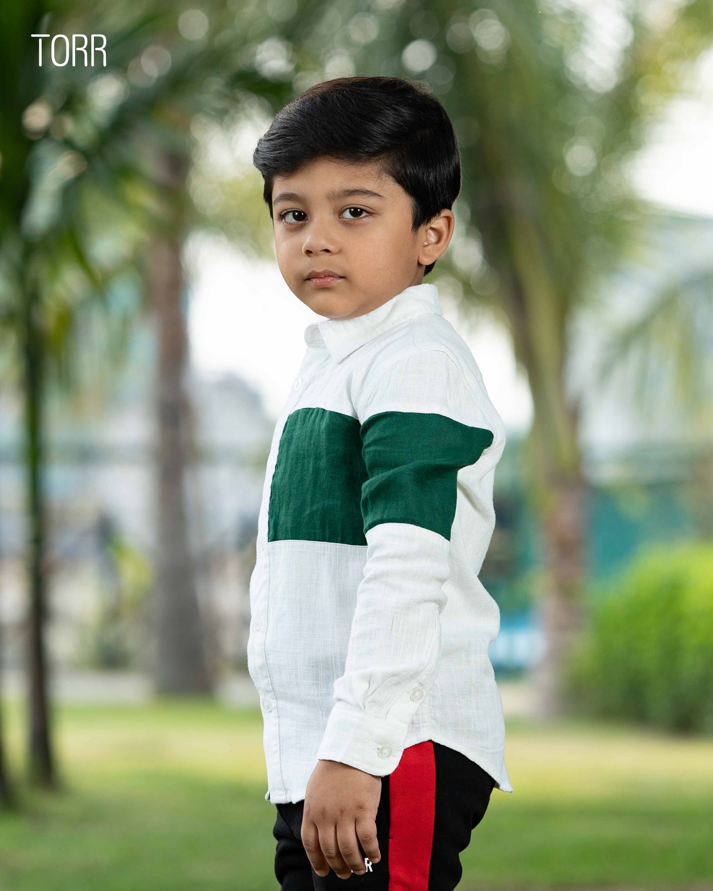 Boys Shirt | White/Green