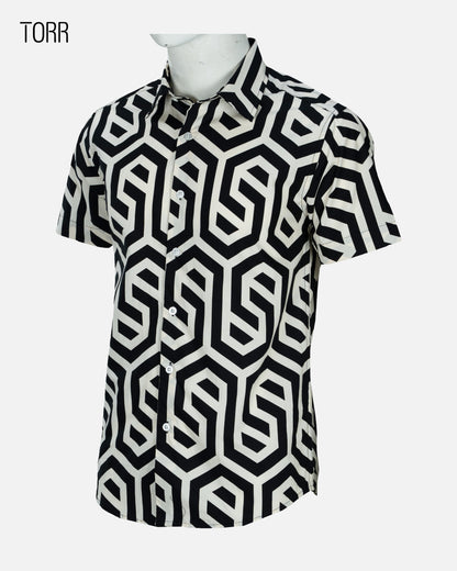 Men's Short Sleeve Casual Shirt | Geometric AOP