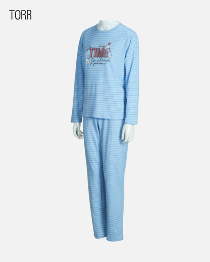 Women's Sleepwear| Blue AOP Stripe