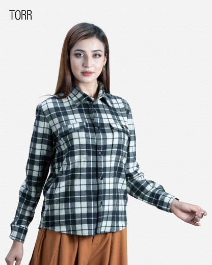 Women's Shacket | Basil Plaid