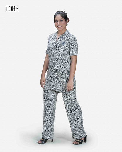 Women's Sleepwear| Black-2 AOP