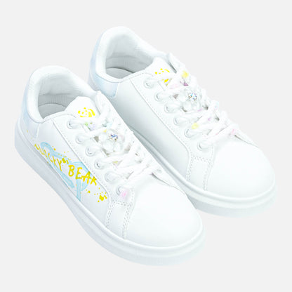 Panda Women’s Casual Sneaker | White Blue Yellow