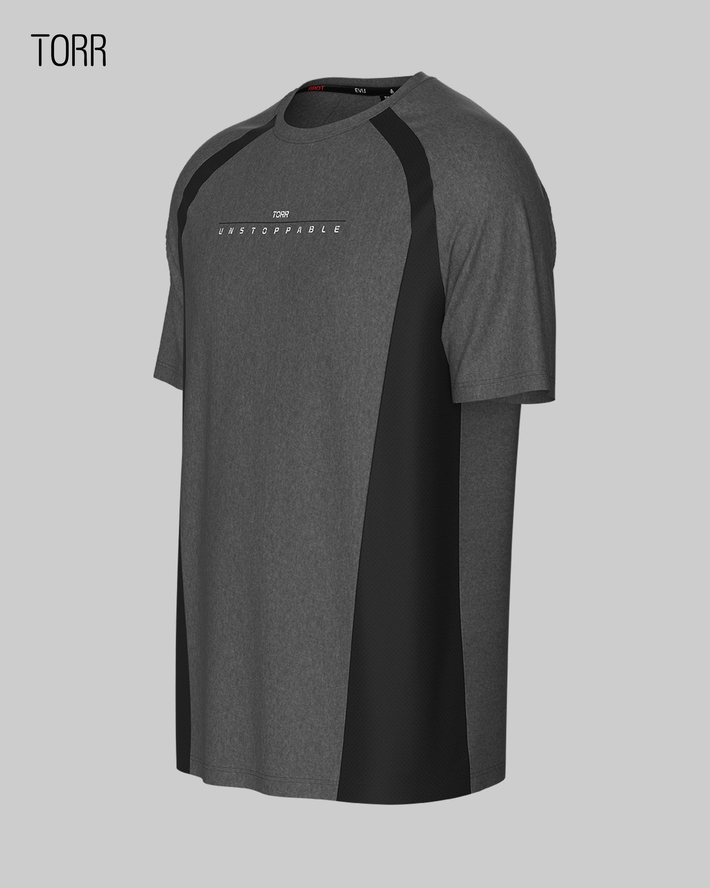 Men's Activewear T-shirt |  Grey Chine & Negro Mash