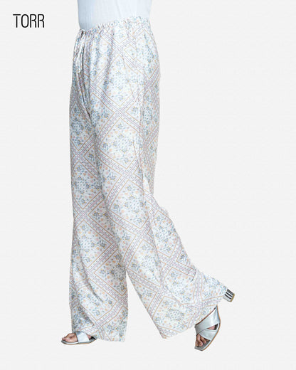 Womens Palazzo | White Aop