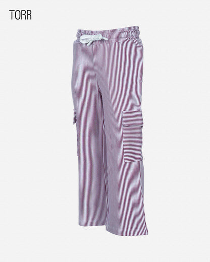 Girl's Trouser | Purple Stripe