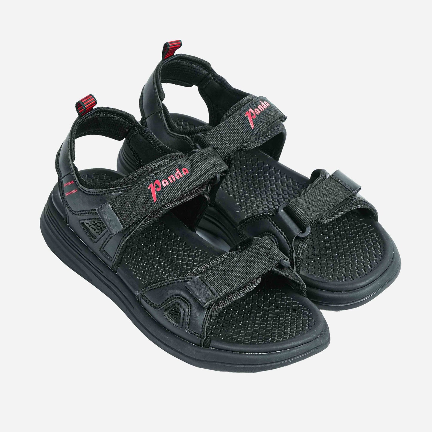 Panda Velcro Sandal | Black Red