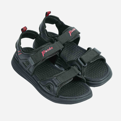 Panda Velcro Sandal | Black Red