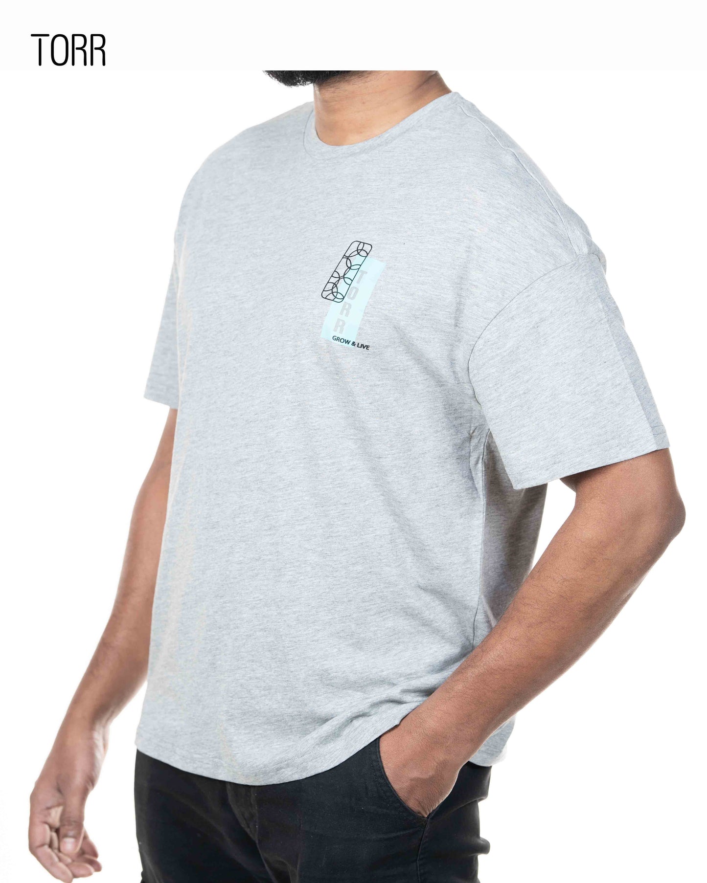Drop Soulder T-shirt | Ultimate Grey