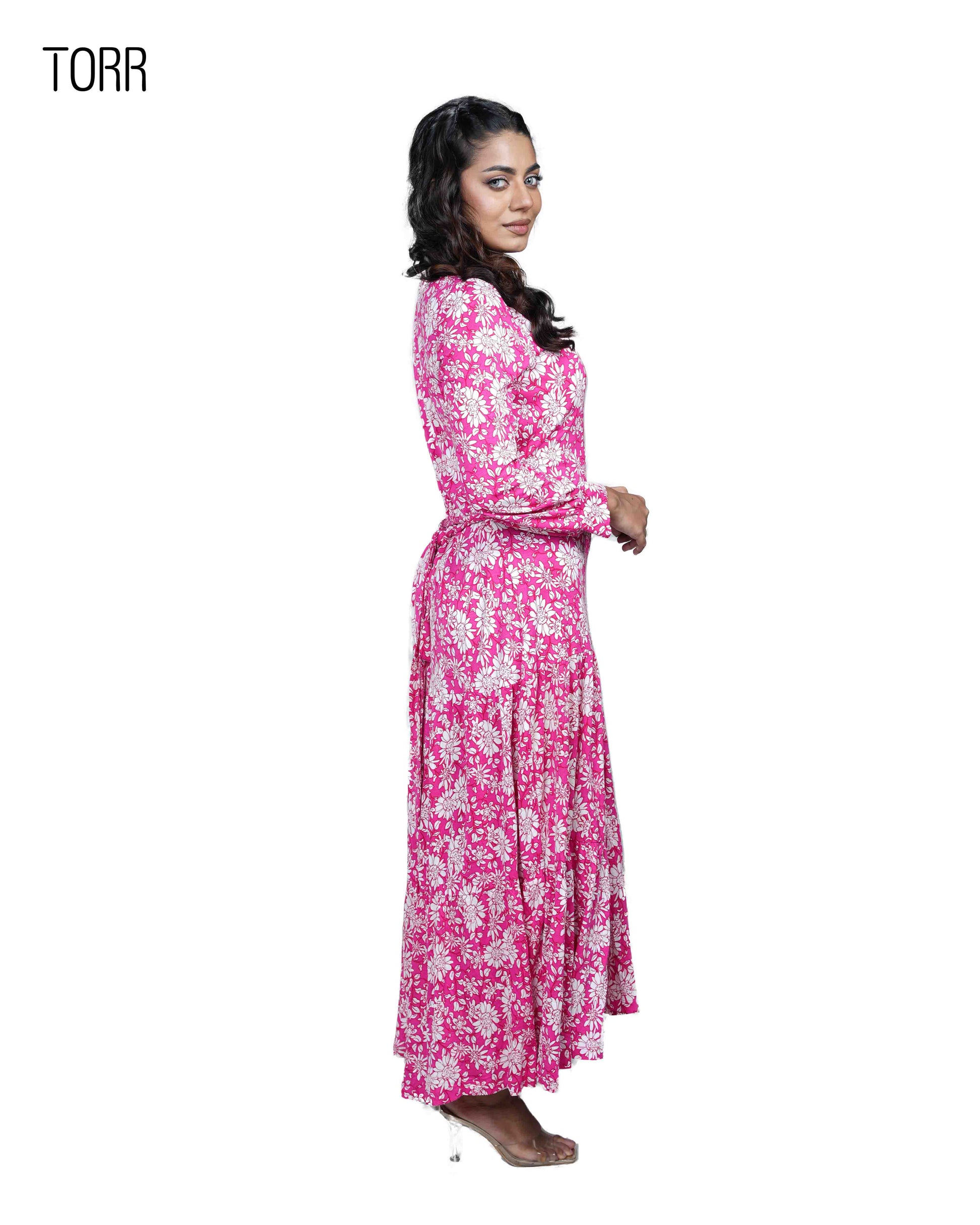 Women's Long Top | Flower Aop