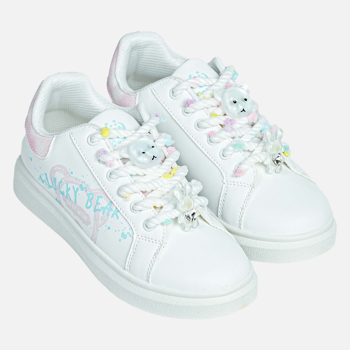 Panda Women’s Casual Sneaker | White Blue Pink