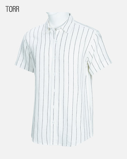Men's Short Sleeve Shirt | Off White Stripe