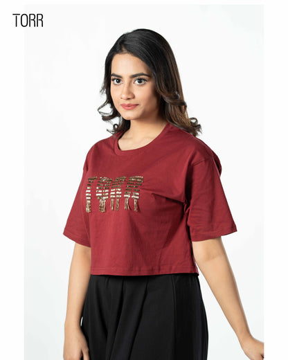 Women's Crop Top | Tibetan Red