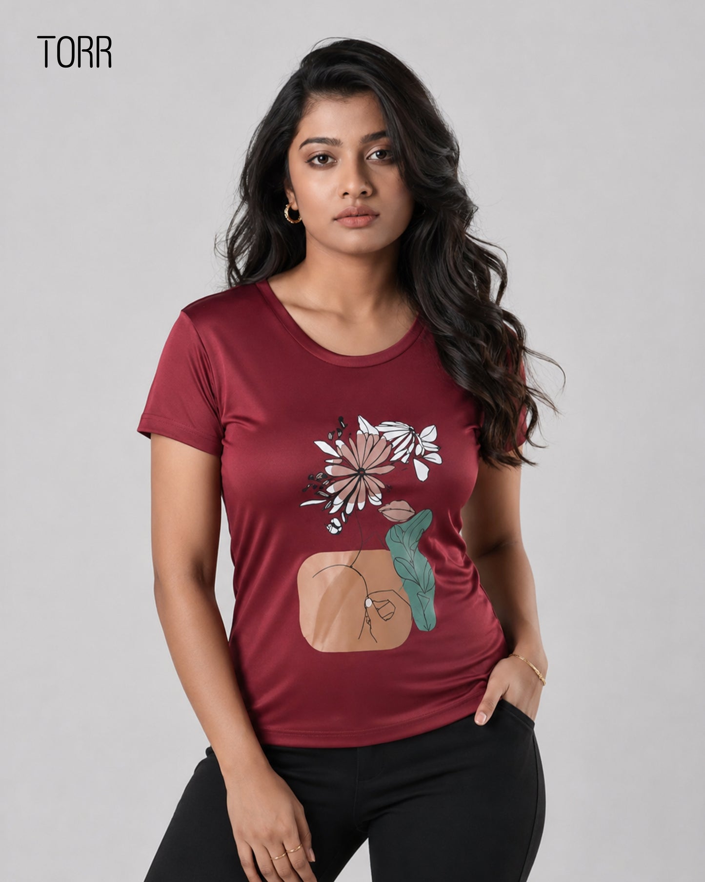 Women's T-shirt | DARK GARRNET