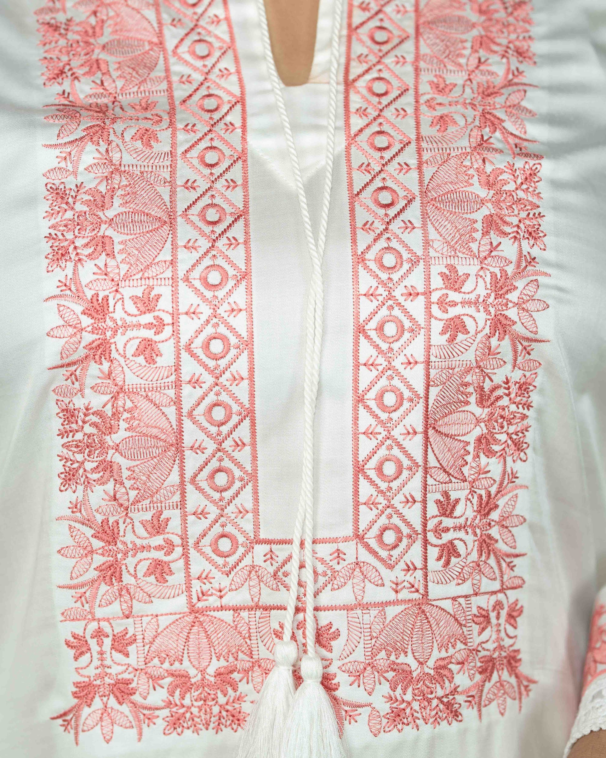 Ethnic Wear (01 Piece Kurti) | WHITE PINK