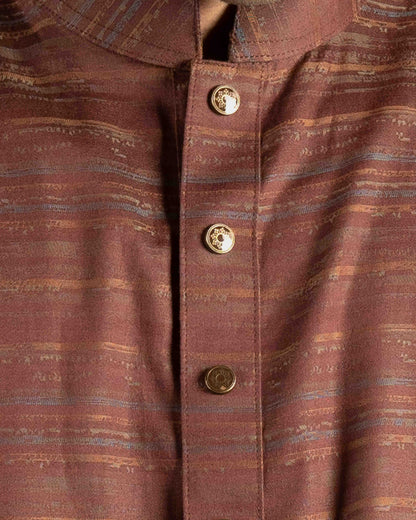 Men's Panjabi | Maroon Stripe