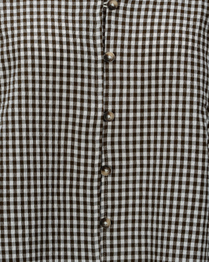 Women's Short Top | Brown Check
