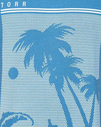 Drop Soulder T-shirt | Cameo Blue