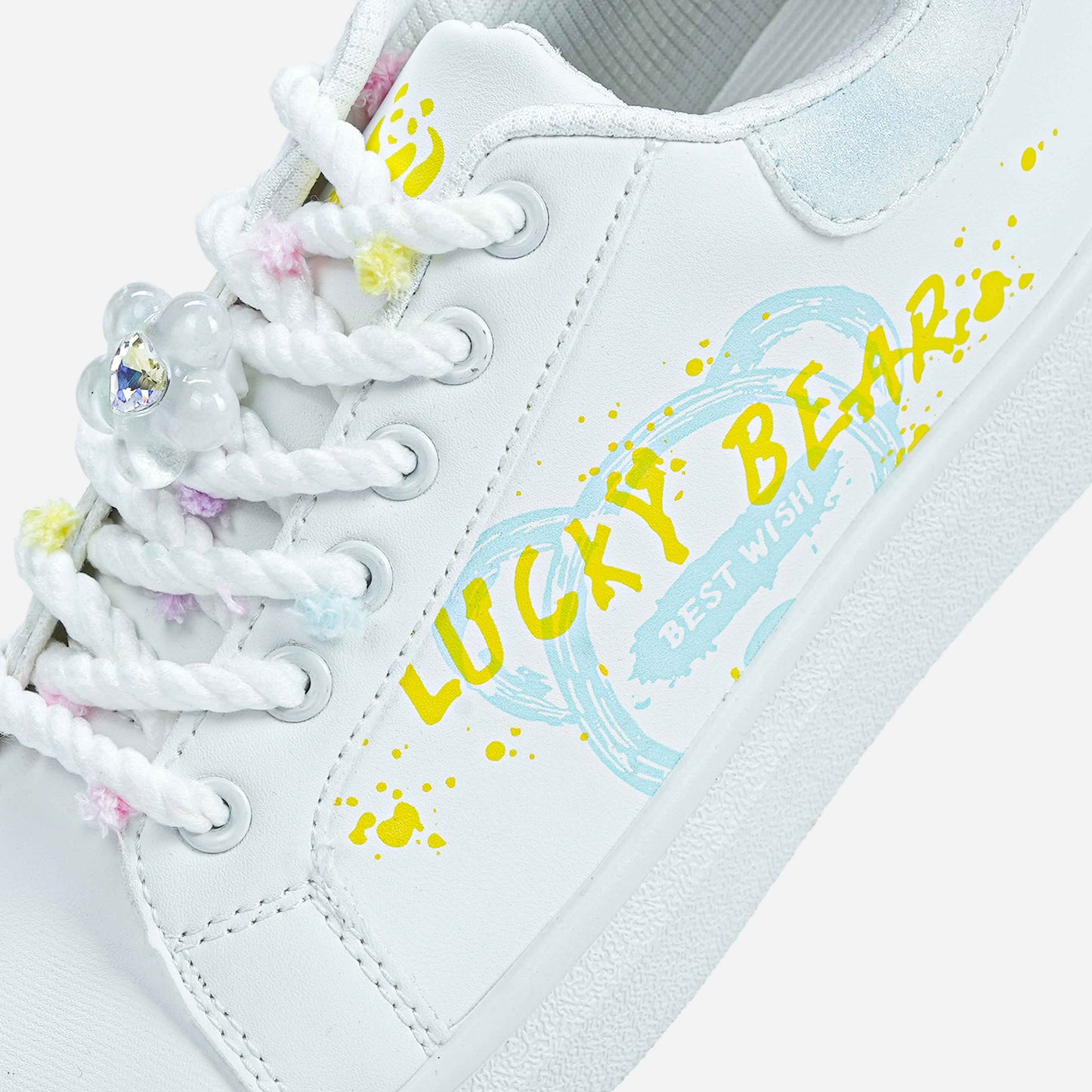 Panda Women’s Casual Sneaker | White Blue Yellow