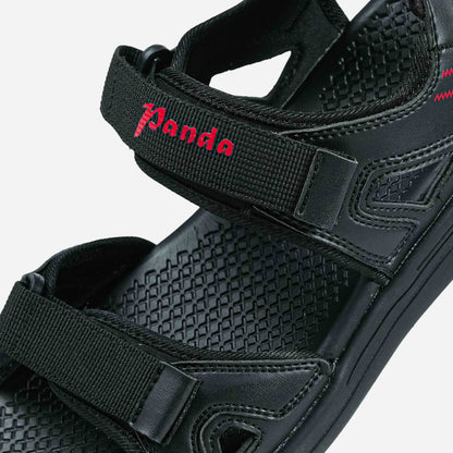 Panda Velcro Sandal | Black Red