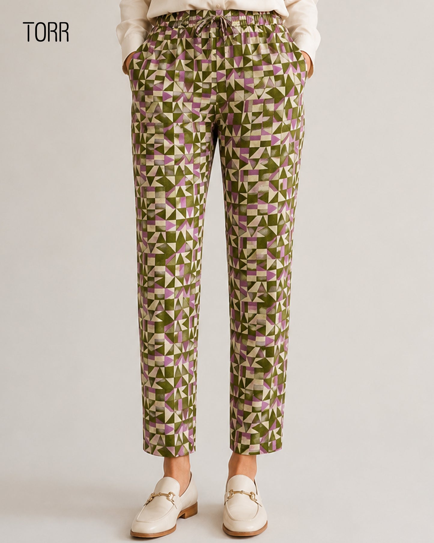 Womens Trouser | Olive Aop