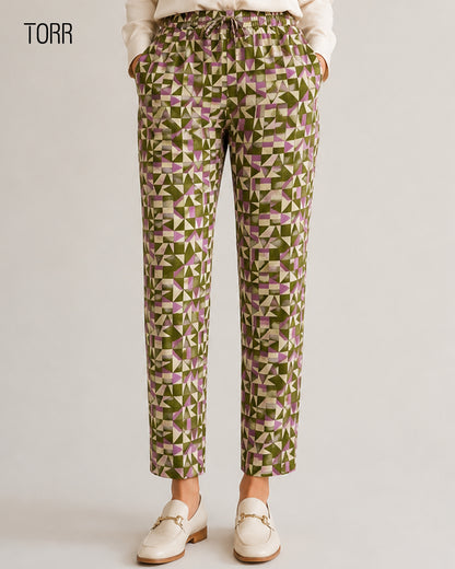 Womens Trouser | Olive Aop