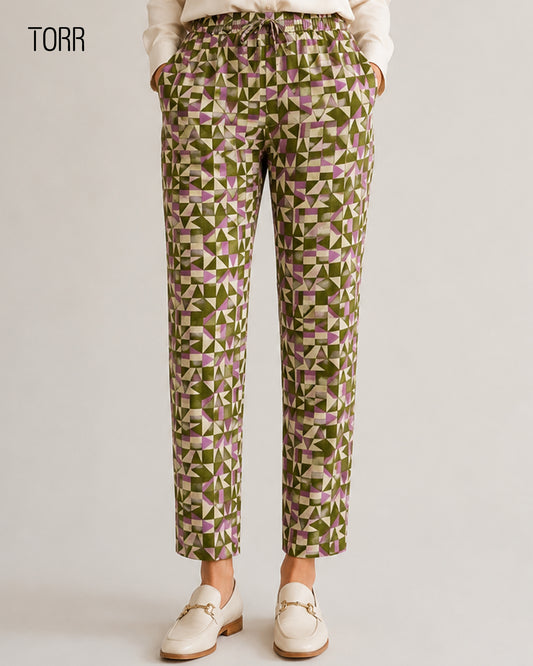 Womens Trouser | Olive Aop
