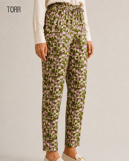 Womens Trouser | Olive Aop