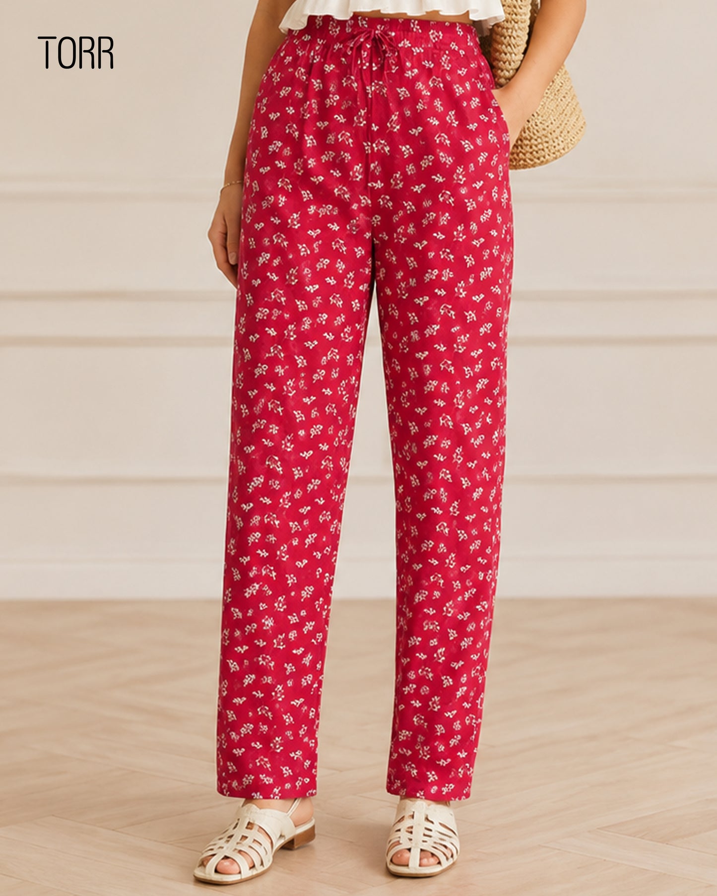 Womens Trouser | Red Aop
