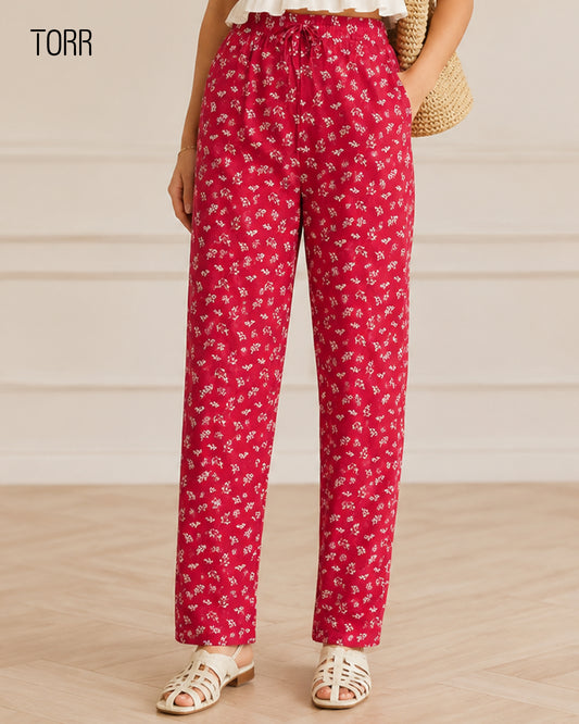 Womens Trouser | Red Aop