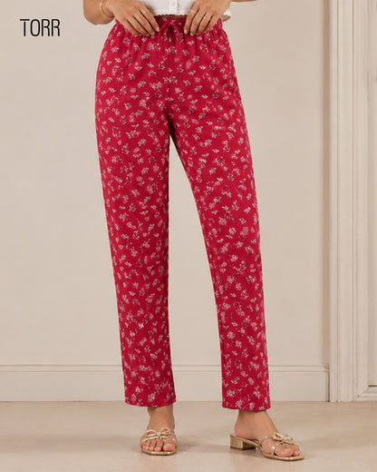 Womens Trouser | Red Aop