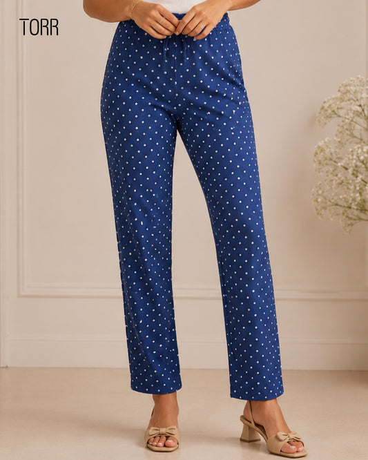 Womens Trouser | Navy Aop