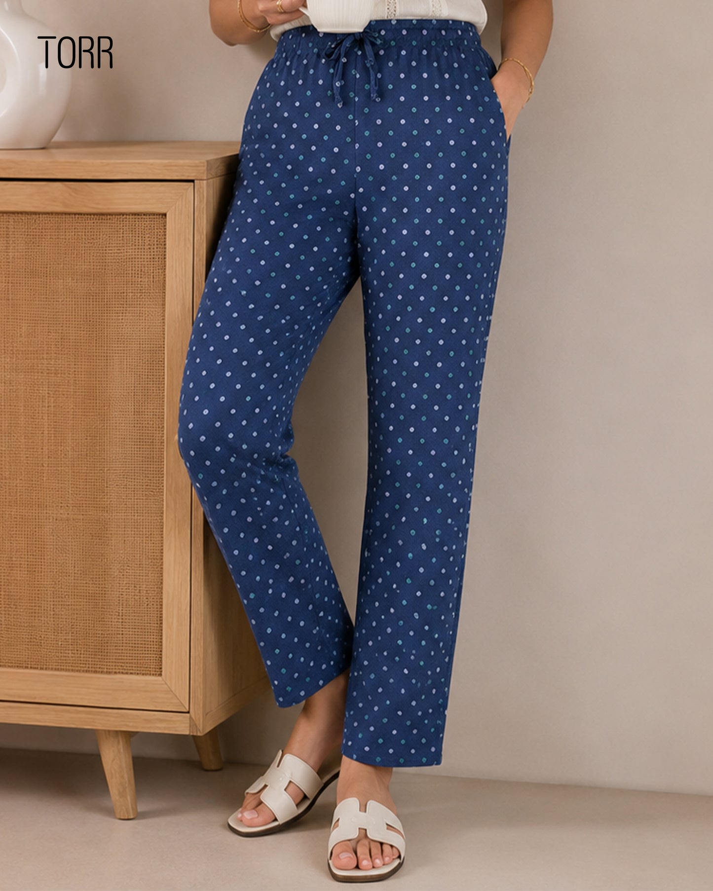 Womens Trouser | Navy Aop
