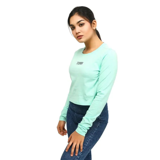 Women's F/S Crop Top | Beach Glass