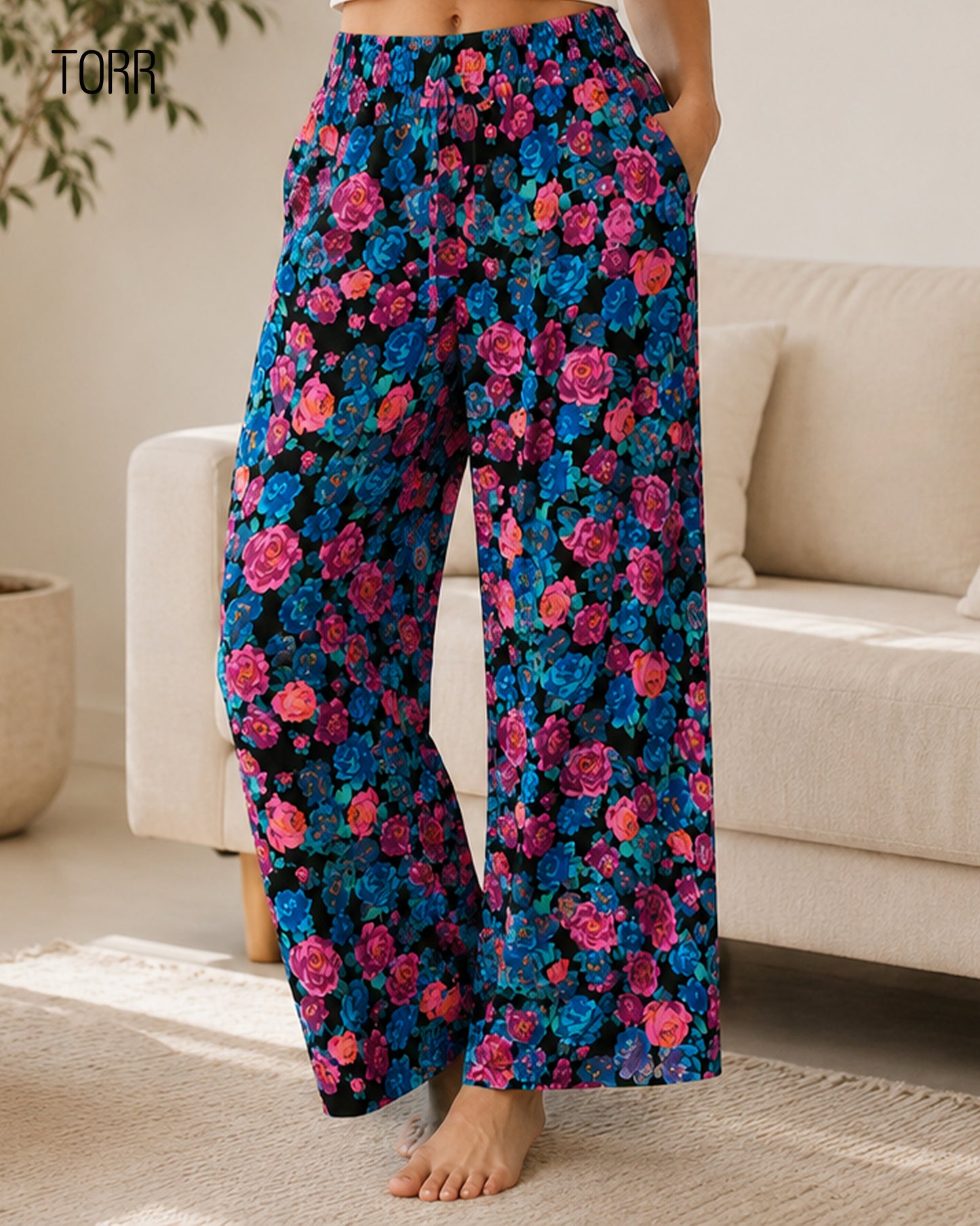 Womens Palazzo |  Flower Aop
