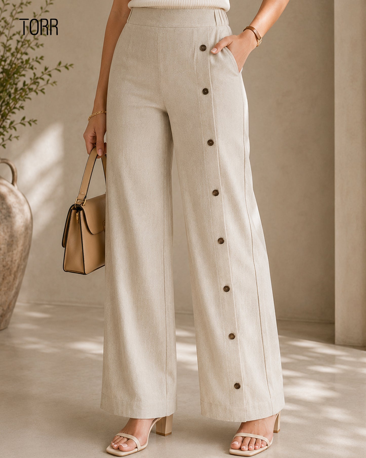 Women’s Wide Leg Pant | Beige
