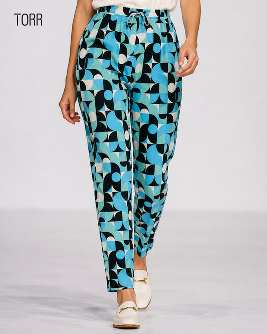 Womens Trouser | Paste Geometric AOP