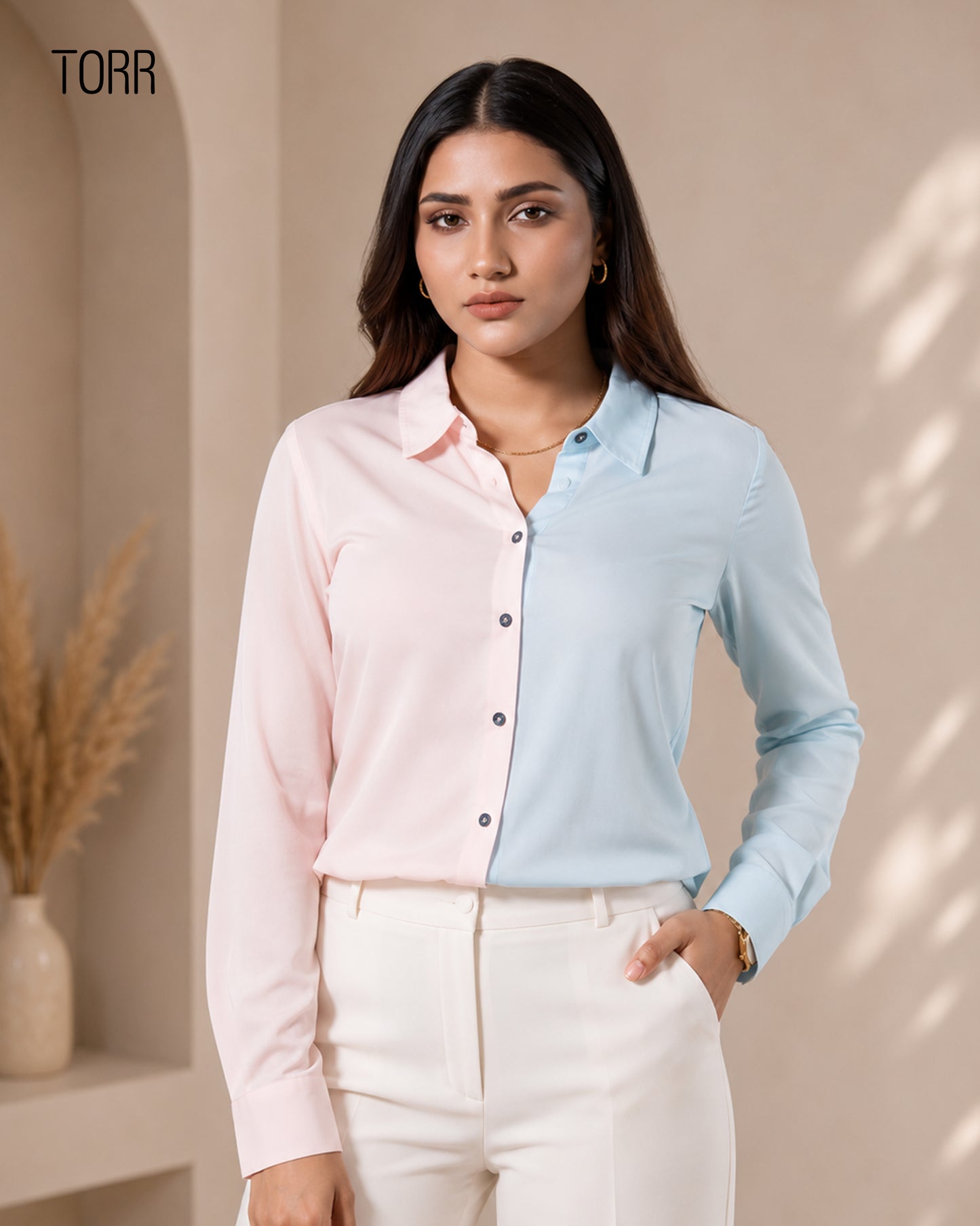 Women's Shirt | SKYBLUE/PINK